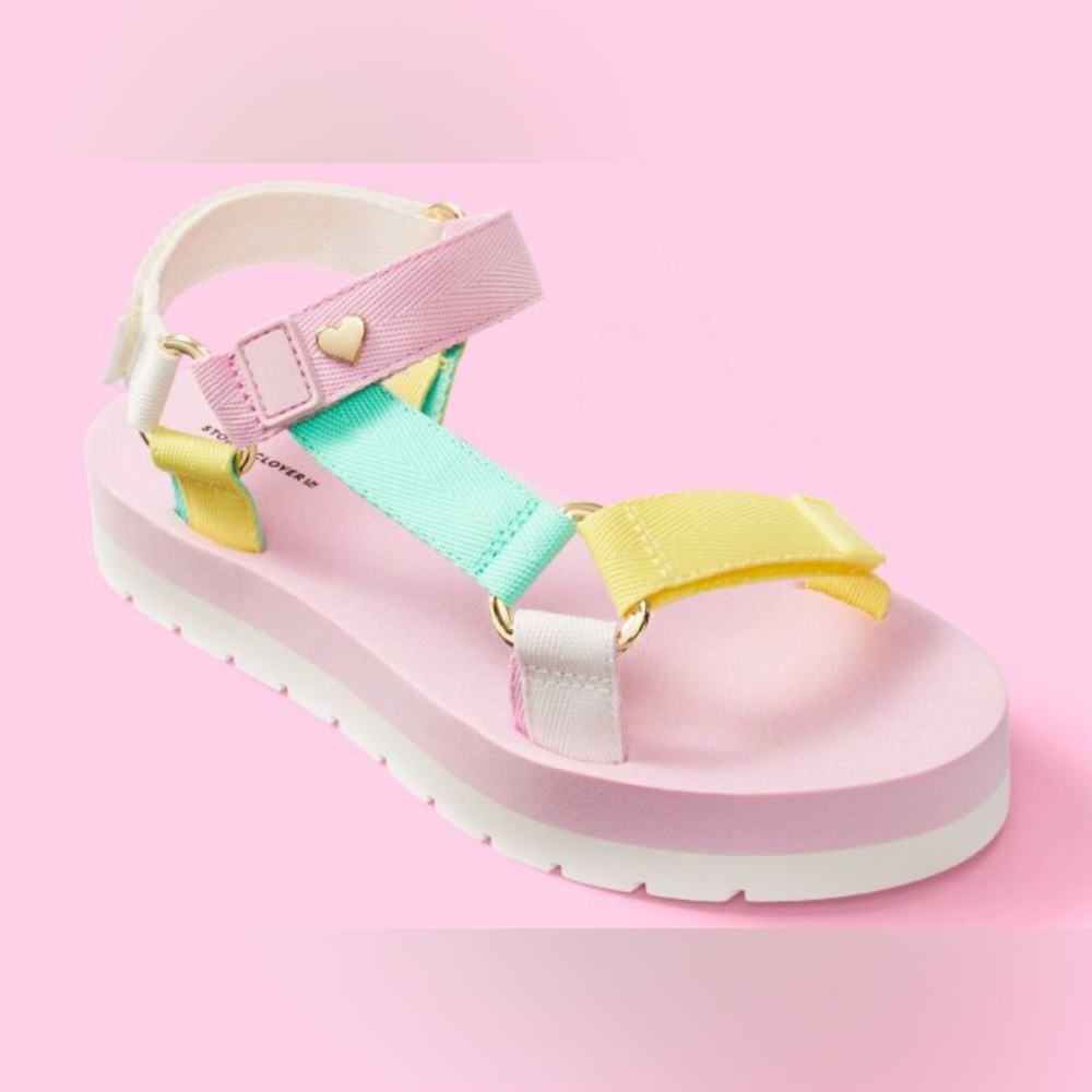 NWT Stoney Clover Lane X Target Multicolor Pastel Double Strap Sandals Size 8